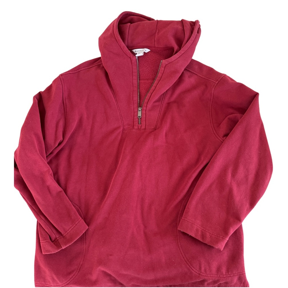 ATHLETA Retroplush Tunic Hoodie, Large, Red